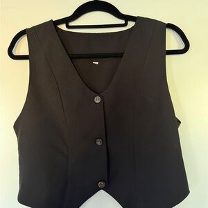 Black Button-Up Vest